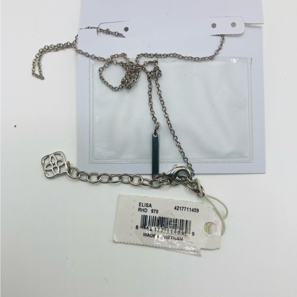 NWT Kendra Scott yellow druzy silver plated chain necklace. - Picture 4 of 4